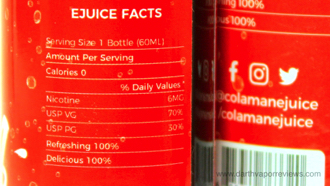 Shijin Vapor Cola Man E-Liquid Ingredients